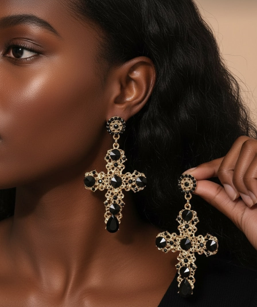 Cross Drop earrings
